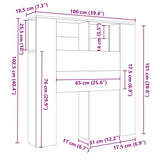 Headboard Cabinet Grey Sonoma 100x18.5x104.5 cm