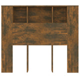 Headboard Cabinet Smoked Oak 120 cm - Top-Down View