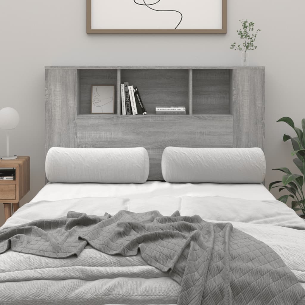 Headboard Cabinet Grey Sonoma 120 cm