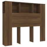 Headboard Cabinet Brown Oak 120x18.5x102.5 cm - Front View
