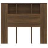Headboard Cabinet Brown Oak 120x18.5x102.5 cm - Top-Down View