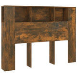Headboard Cabinet Smoked Oak 140 cm - Front View