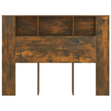 Headboard Cabinet Smoked Oak 140 cm - Side View