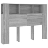 Headboard Cabinet Grey Sonoma 140 cm - Front View