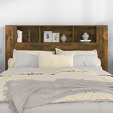 Headboard Cabinet Smoked Oak 160 cm - Side View