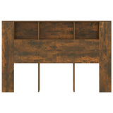 Headboard Cabinet Smoked Oak 160 cm - Top-Down View