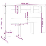Headboard Cabinet Smoked Oak 160 cm - Rear View