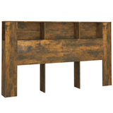 Headboard Cabinet Smoked Oak 180 cm - Front View