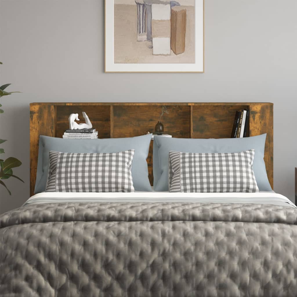 Headboard Cabinet Smoked Oak 180 cm