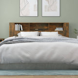 Headboard Cabinet Smoked Oak 200 cm - 45-Degree Angle