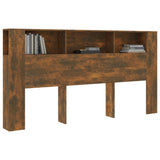Headboard Cabinet Smoked Oak 200 cm - Rear View