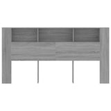 Headboard Cabinet Grey Sonoma 200x18.5x104.5 cm - Side View
