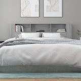 Headboard Cabinet Grey Sonoma 200x18.5x104.5 cm - 45-Degree Angle