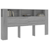 Headboard Cabinet Grey Sonoma 200x18.5x104.5 cm - Rear View