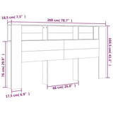 Headboard Cabinet Grey Sonoma 200x18.5x104.5 cm - Close-Up Angle