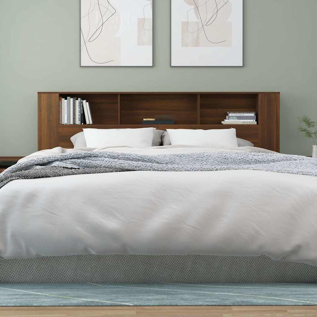 Headboard Cabinet Brown Oak 200 cm