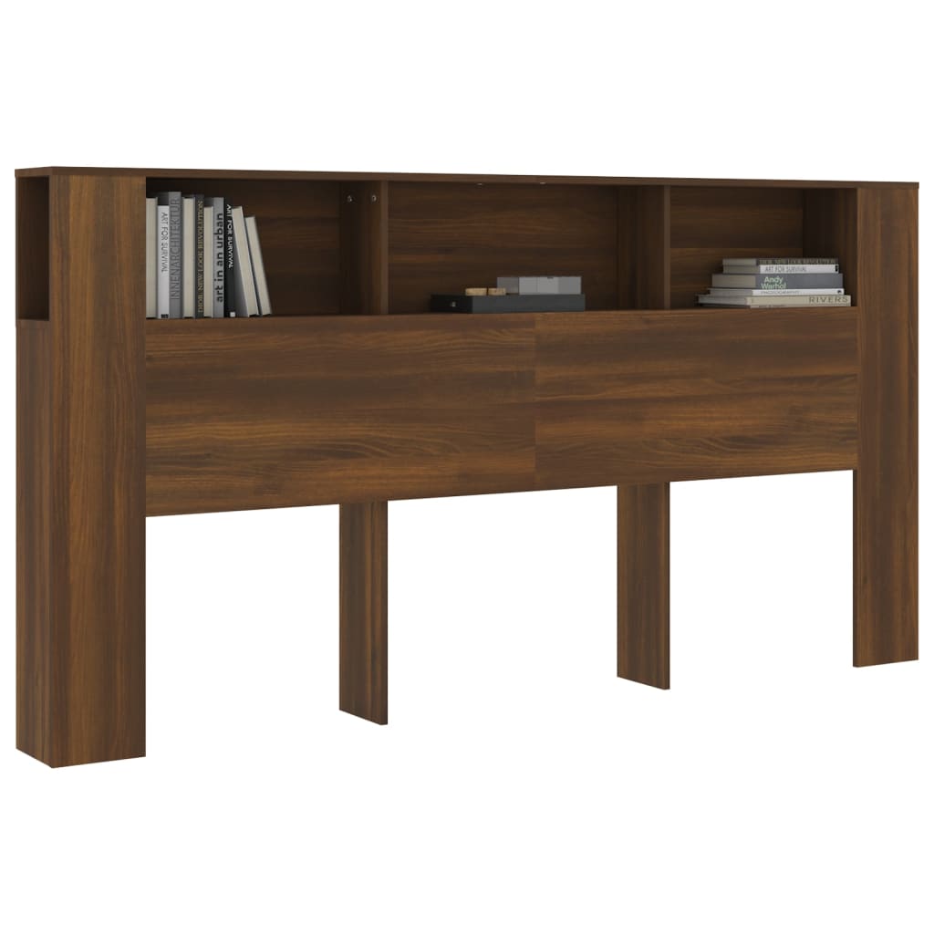 Headboard Cabinet Brown Oak 200x18.5x104.5 cm