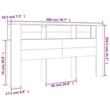 Headboard Cabinet Brown Oak 200 cm