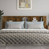 Headboard Cabinet Smoked Oak 220 cm - Side View