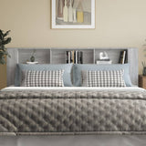 Headboard Cabinet Grey Sonoma 220x18.5x104.5 cm - Side View