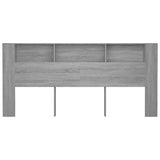 Headboard Cabinet Grey Sonoma 220x18.5x104.5 cm - Top-Down View