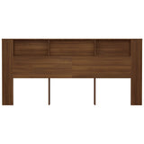 Headboard Cabinet Brown Oak 220 cm - Top-Down View
