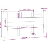 Headboard Cabinet Brown Oak 220 cm