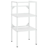 Bathroom Washbasin Frame with Built-in Basin White Iron - Side View