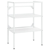 Bathroom Washbasin Frame with Built-in Basin White Iron - Side View