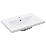 Bathroom Washbasin Frame with Built-in Basin White Iron - 45-Degree Angle
