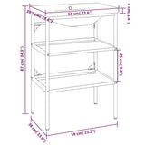 Bathroom Washbasin Frame with Built-in Basin White Iron - Close-Up Angle