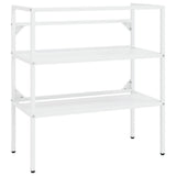 Bathroom Washbasin Frame with Built-in Basin White Iron - Side View