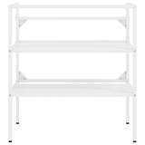 Bathroom Washbasin Frame with Built-in Basin White Iron - Top-Down View