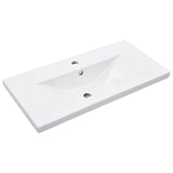 Bathroom Washbasin Frame with Built-in Basin White Iron - 45-Degree Angle