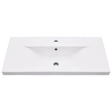 Bathroom Washbasin Frame with Built-in Basin White Iron
