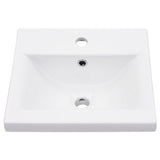 Bathroom Washbasin Frame with Built-in Basin Black Iron - Rear View