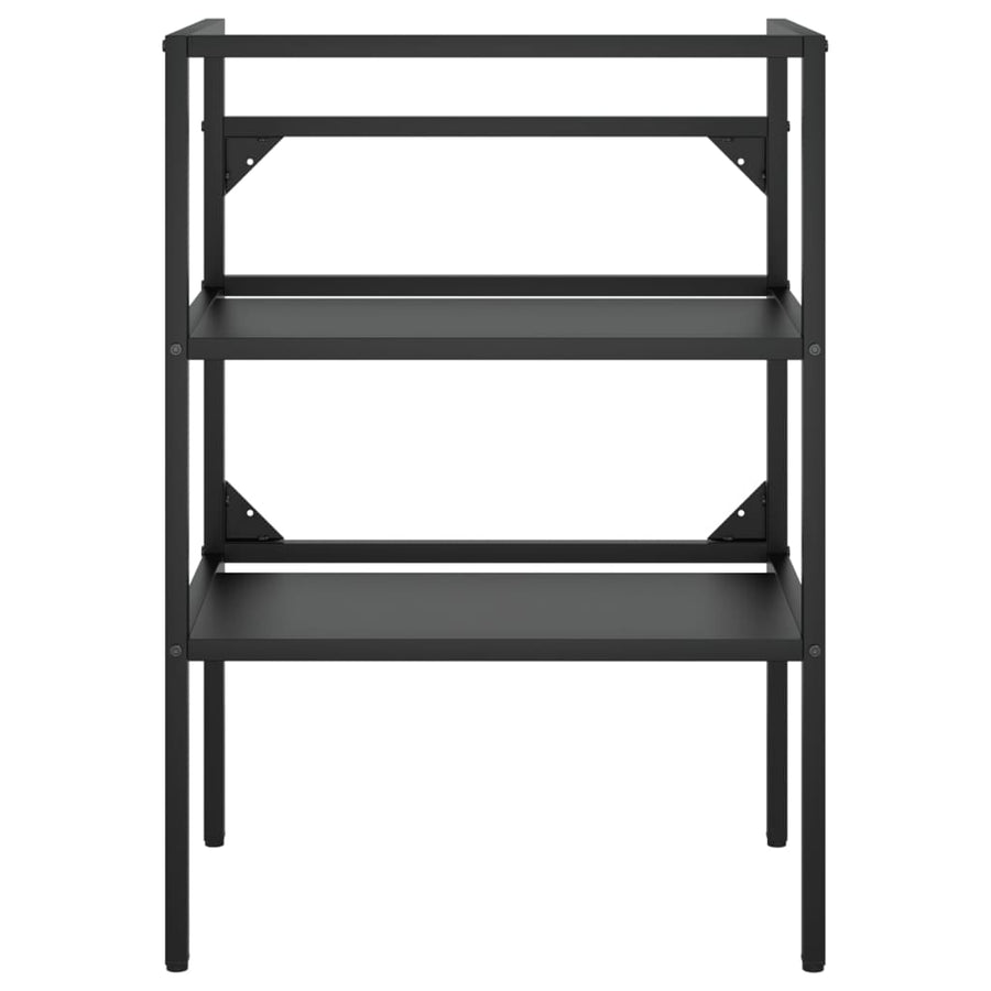 Bathroom Washbasin Frame with Built-in Basin Black Iron