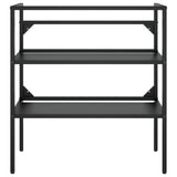 Bathroom Washbasin Frame with Built-in Basin Black Iron - Top-Down View