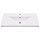 Bathroom Washbasin Frame with Built-in Basin Black Iron - Rear View