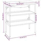 Bathroom Washbasin Frame with Built-in Basin Black Iron - Close-Up Angle