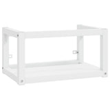 Bathroom Washbasin Frame with Built-in Basin White Iron - Side View