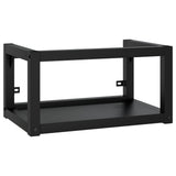 Bathroom Washbasin Frame with Built-in Basin Black Iron - Side View