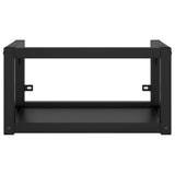 Bathroom Washbasin Frame with Built-in Basin Black Iron - Top-Down View