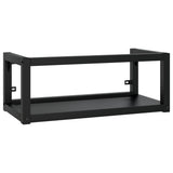 Bathroom Washbasin Frame with Built-in Basin Black Iron - Side View