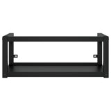 Bathroom Washbasin Frame with Built-in Basin Black Iron - Top-Down View