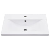 Bathroom Washbasin Frame with Built-in Basin Black Iron