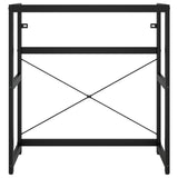 Bathroom Washbasin Frame with Built-in Basin Black Iron - Top-Down View