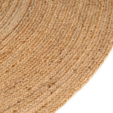 Area Rug Braided Jute 180 cm Round - 45-Degree Angle