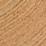 Area Rug Braided Jute 210 cm Round - Top-Down View