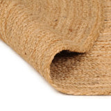Area Rug Braided Jute 240 cm Round - Front View